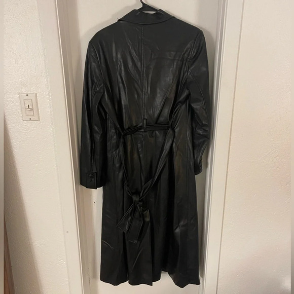 Bardot Vegan Leather Trench Coat - Picture 6 of 7